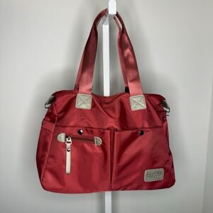 Balizuoan Purse Mommy Bag Red  Nylon Pockets Adjustable Strap New In Bag